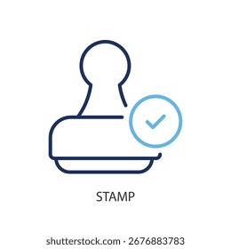 Stamp thin line vector icons.