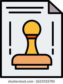 Stamp Tool Line Filled Vector Icon Design