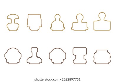 Stamp Tool Outline Icon Set