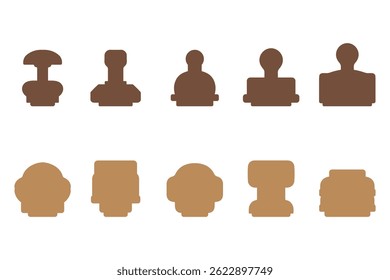 Stamp Tool Silhouette Icon Set