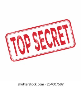 Stamp top secret with red text over white background