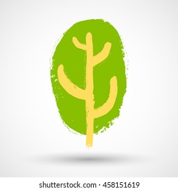 Stamp with a tree, vector illustration