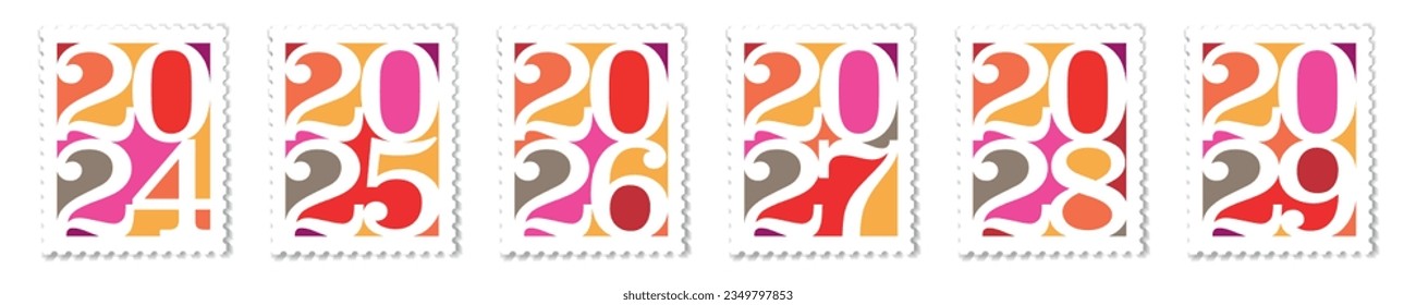 Vector de sello 2024 a 2029