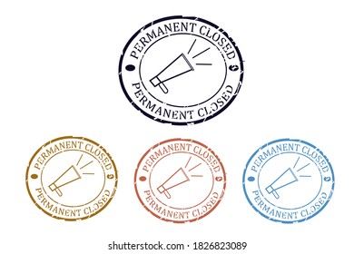 Stamp Vector Circle Permanent Closed Set  