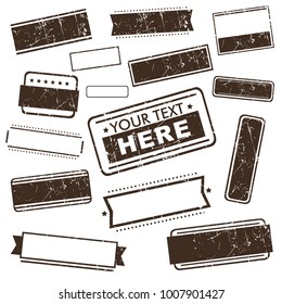 Stamp vector collection vintage grunge look, with place for your text