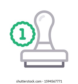 stamp vector color line icon 