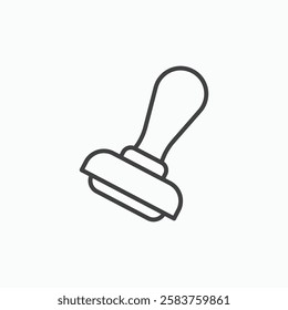 Stamp vector icon isolated in black line