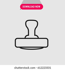 Stamp Vector Icon, The outlined symbol of seal. Simple, modern flat vector illustration for mobile app, website or desktop app 