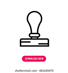 Stamp vector icon, The outlined symbol of official mark. Simple, modern flat vector illustration for mobile app, website or desktop app    