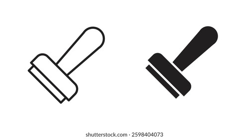 Stamp vector icon set in black color.
