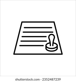 Stempel-Vektorsymbol-Symbol auf weißem Hintergrund