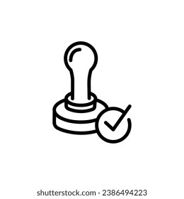 Stamp vector icon sign symbol. Contour symbol. Vector isolated outline drawing. Editable stroke