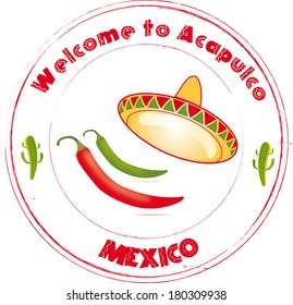 Stamp Welcome to Acapulco