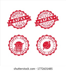 Stamp Welcome to japan vector design Collection