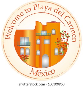 Stamp Welcome  to playa del Carmen