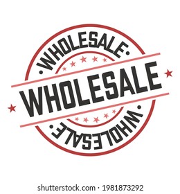 Stamp Whole Sale . Round Vector Postmark Retro Style Design Icon. Vintage Style Old Grunge Badge.