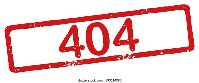 Stamp with word "404", grunge style, on white background