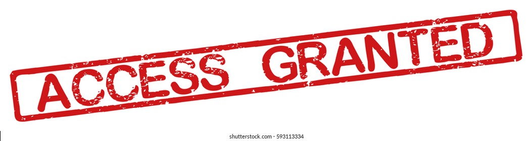 Stamp with word "access granted", grunge style, on white background
