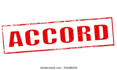 Stamp with word accord inside, vector illustration