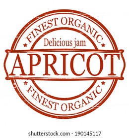 Stamp with word apricot inside,vector illustration