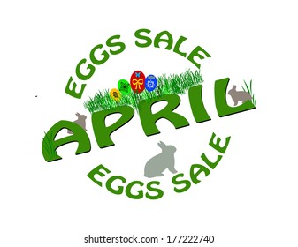 Stamp with word april inside,vector illustration