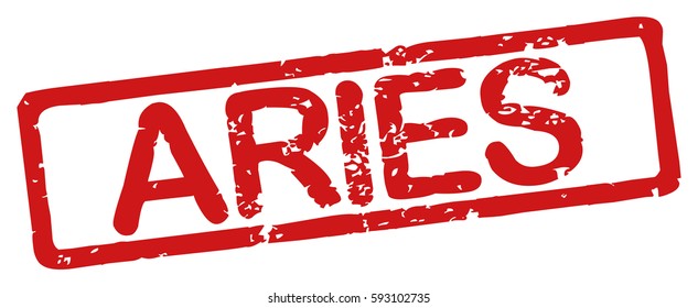 Stamp with word "aries", grunge style, on white background