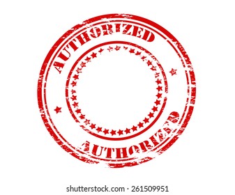 Stamp with word authorized inside, vector illustration