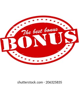 Stamp with word bonus inside, vector illustration