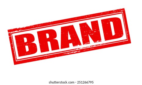 Stamp with word brand inside, vector illustration