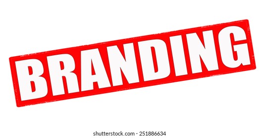 Stamp with word branding inside, vector illustration