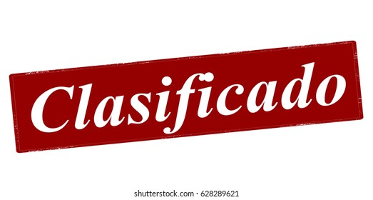 Stamp with word classified inside, vector illustration