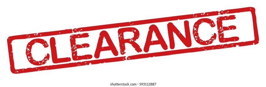 Stamp with word "clearance", grunge style, on white background