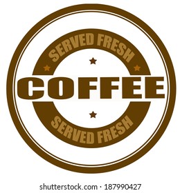 Stamp with word coffee inside,vector illustration