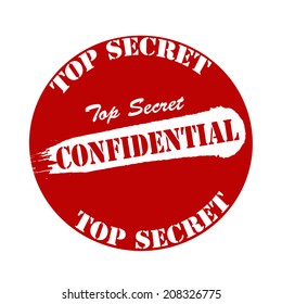 Stamp with word confidential inside, vector illustration