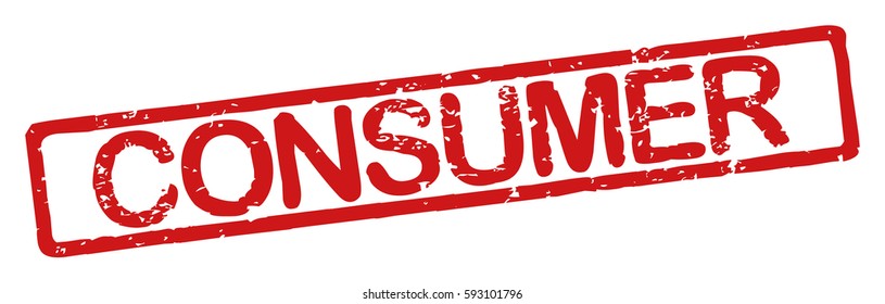 Stamp with word "consumer", grunge style, on white background