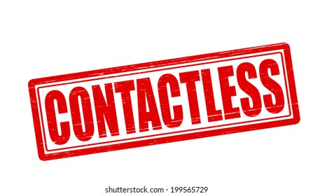 Stamp with word contactless inside, vector illustration