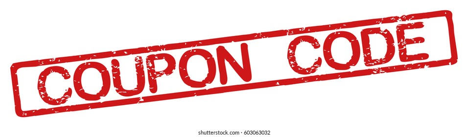 Stamp with word "coupon code", grunge style, on white background