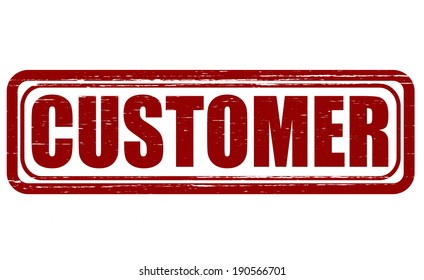 Stamp with word customer inside, vector illustration
