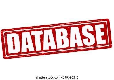 Stamp with word database inside, vector illustration