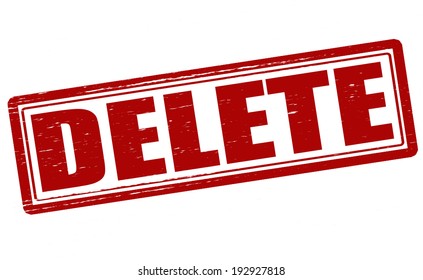 Stamp with word delete inside, vector illustration