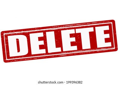 Stamp with word delete inside, vector illustration