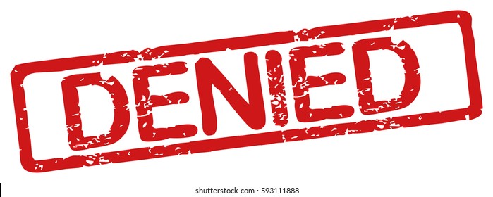 Stamp with word "denied", grunge style, on white background