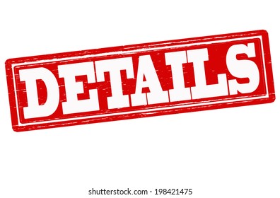Stamp with word details inside, vector illustration
