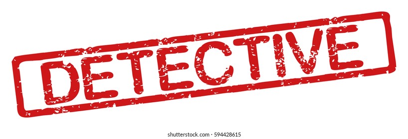 Stamp with word "detective", grunge style, on white background
