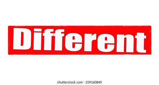 Stamp with word different inside, vector illustration