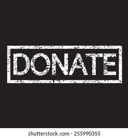 stamp word donate 
