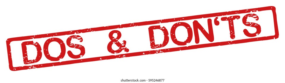 Stamp with word "do's and don'ts", grunge style, on white background