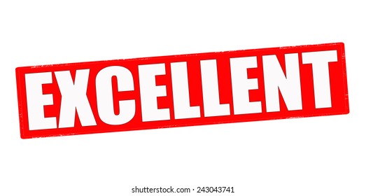 Stamp with word excellent inside, vector illustration