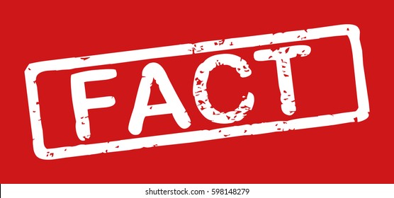 Stamp with word "fact", grunge style, white text on red background