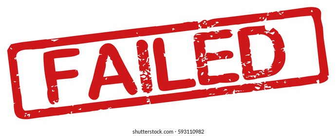 Stamp with word "failed", grunge style, on white background